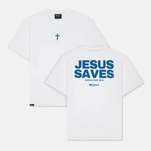 christian apparel revelation Jesus Saves Tee romans 10:9